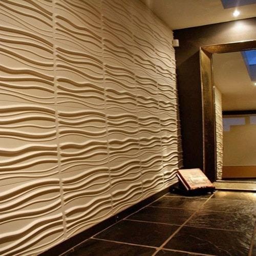 Recycled plastic wall panel sample in modern pattern